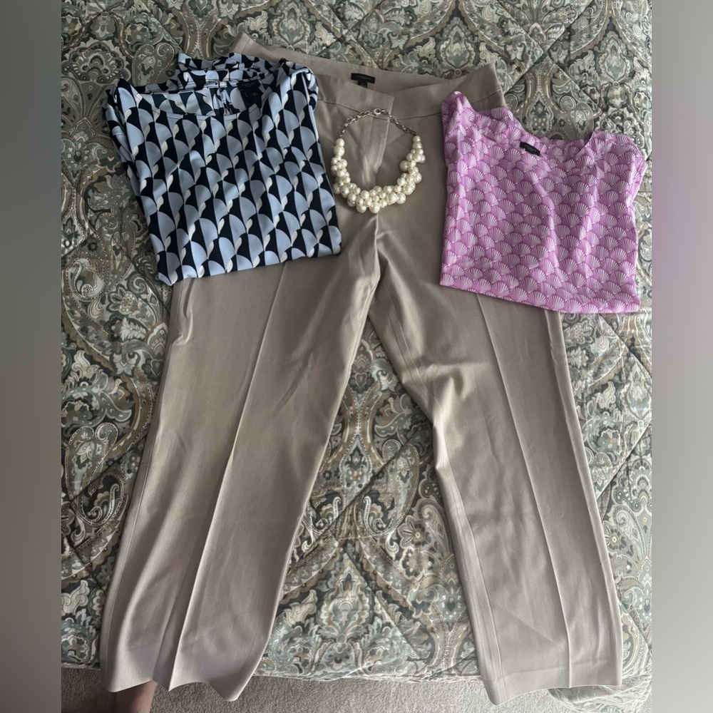 Entire styled outfit - pants size 16 - 2 xl blouses and necklace